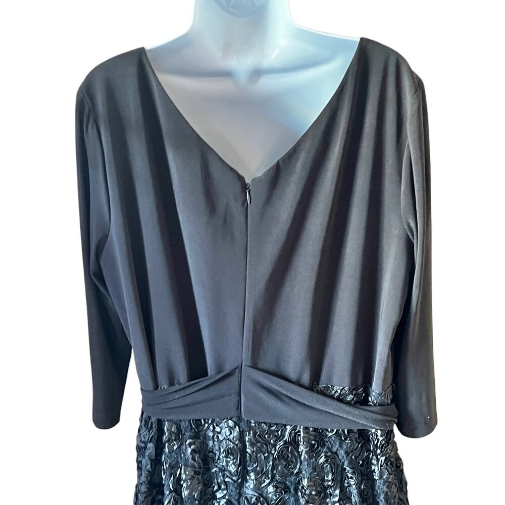 Alex Evenings Blk Dress 3/4 Sleeves Sequins Lace patassimenterie Women's Size 18 - Picture 4 of 16